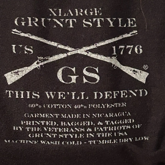 Grunt Style Black Tee with Pink Details - Picture 3 of 5